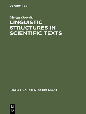 cover image of Linguistic Structures in Scientific Texts